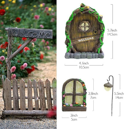Outdoor Statues Garden Decoration,Yard Sculpture Figurine,Outdoor Statuette Garden Resin Statues,Gardening Supplies Garden Statues Ornament,Trees Decoration Garden Accessories Glow in The Dark