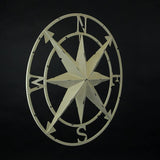 Nautical Compass Rose Wall Hanging Sculpture - Antiqued White Finish Metal Indoor Outdoor Ocean Decor - 20.5 Inch Diameter Elegant Maritime Home Accent Piece