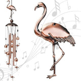 Flamingo Wind Chimes for Outside, Decorative Wind Chimes Flamingo Gifts for Women, Memorial Windchimes Outdoors with S Hook for Patio Garden Decor, Birthday Gifts for Mom Grandma