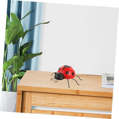 LIOOBO 3pcs Ladybug Garden Statues Iron Ladybug Ornaments for Outdoor Decor Garden Sculptures Statues