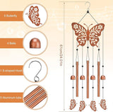 Butterfly Wind Chime for Outside,Butterfly Gifts for Women Men,Horizontal Metal Memorial Butterflies Birthday Gifts for Women Men Garden Decor