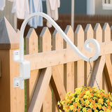 2 Pack 15" Swivel Plant Hangers Outdoor Wall Mount – Heavy Duty Metal Hanging Plant Bracket with 180° Rotation for Bird Feeder, Flower Basket, Lantern, Wind Chimes, Patio Garden Porch Decor (White)