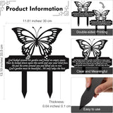 Buryeah Grave Decoration for Cemetery Butterfly Memorial Stake Headstone for Grave Memorial Garden Decor Waterproof Double Sided Print Metal Cemetery Marker, 13.19 x 11.81 Inches(Classic Style)