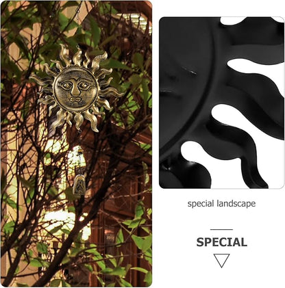 Gadpiparty Metal Wind Chime Outdoor Patio Bell Pendant Retro Iron Wind Chime Garden Hanging Decor with Blessing Design