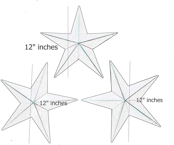 Bellaa 23547 Western Metal Stars Wall Decoration Black Texas Barn Farmhouse Ranch Cottage Lodge Outdoor Home Decor 12 Inch Each Set of 3