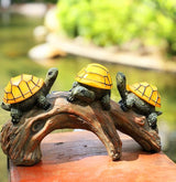 Solar Powered Turtles on Log Outdoor Garden Decor - LED Light, Outdoor Statues, Decor, and Gifts for Mom, Grandma, Birthday - Solar Light for Garden and Outdoors