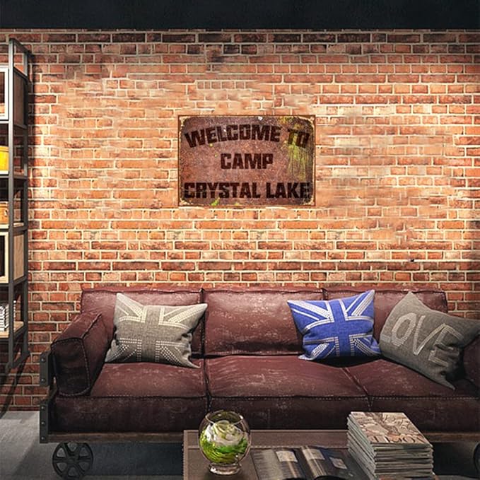 Funny Camping Signs Friday The 13th Metal Sign Welcome To Camp Crystal Lake Tin Sign Outdoor Party Vintage Coffee Bar Room Horror Decorations 12x8 Inch