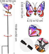 MrMrKura Set of 3 Butterfly Garden Stake Decor, 20" Metal Colorful Butterfly Stakes, Decorative Garden Stakes Glow in Dark Metal Yard Art for Outdoor Lawn Pathway Patio Ornaments