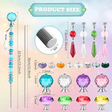 UFU 238Pcs DIY Fairy Wand Beaded Garden Stakes Kit, Decorative Garden Stakes with Colorful Crystal Pendants, Outdoor Fairy Garden Accessories, Beadable Items for Decor, Gifts & Craft (12 in)