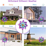 DREAMYSOUL Wind Spinners Outdoor, 9.6" Dia*40" H Metal Garden Pinwheels, Kinetic Wind Spinners for Yard and Garden Lawn Art Decor (Purple)