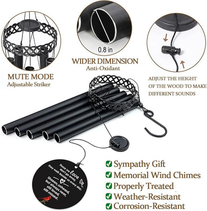 Cardinal Memorial Wind Chimes for Outside,Sympathy Windchime for Loss of Loved One,Sympathy Memorial Gifts in Memory of Mother Father Mom Husband Dad Son,Bereavement Wind Chimes Outdoor Deep Tone