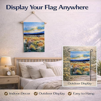 Caroline's Treasures Nevada Sagebrush in Watercolor Garden Flag Mailbox Flag Decorative Yard Flag Banner Outside Patio Artwork Yard Flower Beds, Garden Size, Multicolor