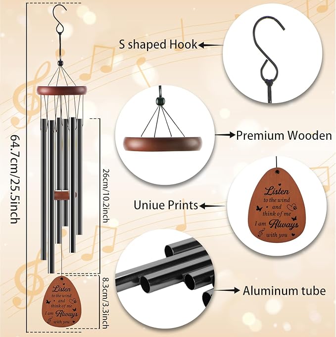 Cat Memorial Gifts for Loss of Cat - Luvsweets Pet Sympathy Gifts for Cats Lovers, Memorial Wind Chimes for Outside, Pet Passing Away Bereavement Remembrance Gift, Garden Patio Porch Yard Decor