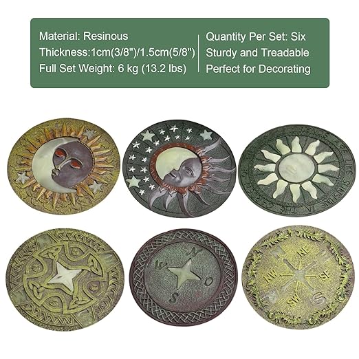 Luminous Garden Stepping Stone, Retro Style Outdoor Backyards Pathway Décor Step Stones, Weatherproof Garden Landscaping Decorative Stone (Size : 1 Pack)