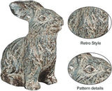 All Chic Bunny Decor Garden Statue Cement Rabbit Statue for Home Garden Indoor Outdoor Statues for Yard,Front Yard Decor,Easter Rabbit Figurines（Blue）