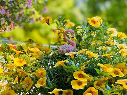 MUAMAX Miniature Flamingo Picks 2 Pack Fairy Garden Accessories Pink Miniature Garden Flamingo Figurines Decorative Plant Stakes for Pots Ornaments
