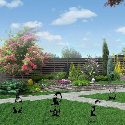Zerodis Garden Statue Decor, Handmade Metal Fairy Statues, Iron Garden Accessories for Courtyard Lawn Decoration (A)