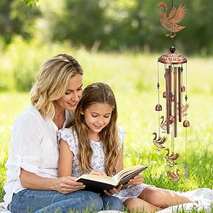Duck Decor Wind Chimes - Ducks Gifts for Men Women Mom Wife Grandma Metal Animal Windchimes Indoor Outside Balcony Garden Lawn Patio Yard Decorations Birthday Christmas Sympathy Memorial Gift