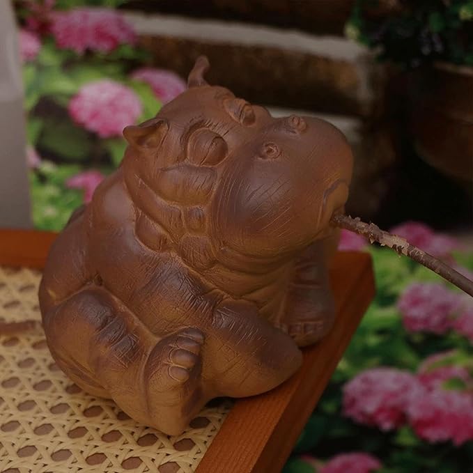 Garden Statues Hippo Decor Pond Spitter Statue Animal Pond Sprinkler Yard Garden Decoration Hippo Garden Statue Decor Animal Fountain Yard Ornaments Decor