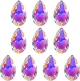 PATIKIL K9 Crystal Pendants Teardrop Beads, 10 Pack 38mm Prisms DIY Electroplating Purple