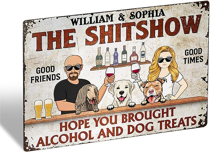 Custom Patio Backyard Metal Signs Where Neighbor Listen to Good Music Welcome Sign, personalized Retro Wall Decor for Home Gate Poolbar Balcony Basement Sign Gift tin signs vintage metal Funny Wall Decoration (The Bar)