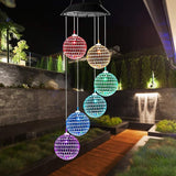 Idefair Solar Wind Chimes, Mobile Hanging LED Light Color Changing Wind Chime Birthday Gift for Mom Mother Laddies and Garden Patio Yard Decoration (Ball)