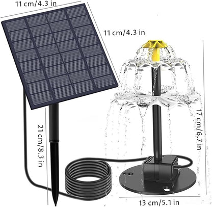 Solar Bird Bath Fountains with Multi Tiered Flower Waterfall Solar Powered Water Pump Ideal for Garden Pond Outdoor Decor