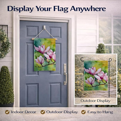 Caroline's Treasures Mississippi Magnolia in Watercolor Garden Flag Mailbox Flag Decorative Yard Flag Banner Outside Patio Artwork Yard Flower Beds, Garden Size, Multicolor