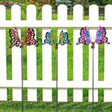 3 Pack Butterfly Decorative Garden Stakes,Metal Openwork Colorful Butterflies Yard Art Garden Stakes for Outdoor Lawn Pathway Patio Plant Pot Flower Bed Ornaments