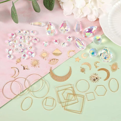 Sun Catcher Kits for Adults, 228pcs DIY Suncatcher Making Supplies Arts and Crafts for Girls Women Hanging Ornaments for Indoor Windows Prism with Crystal Balls Gift for Birthday Mother's Day