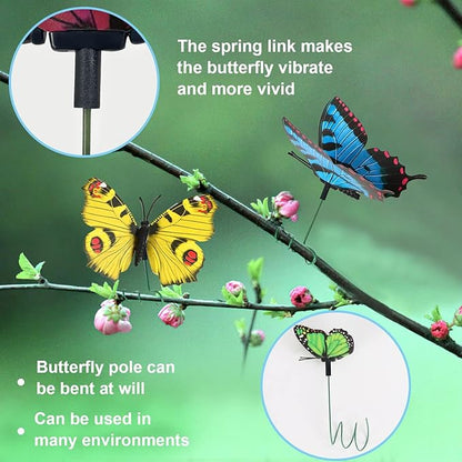 Augshy 75 Pcs Butterfly Decoration Stakes Garden Butterfly Wing Width 3.5in Ornaments for Indoor/Outdoor Christmas Decor