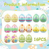 16 PCS 9 Inch Easter Egg Inflatable Balloons Hanging Inflatable Easter Balloons Colorful Inflatable Egg Decorations for Yard Garden Holiday Party Home Decor