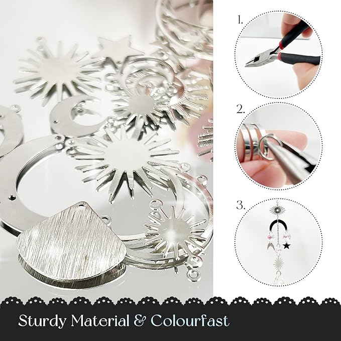 SNAIL GARDEN 202PCS Crystal Suncatcher Kit with 3D Wind Spinners,DIY Suncatcher Kits for Adults,Rainbow Window Prism Hanging Crystals,Colorful Ornament Pendant Window Charms for Garden,Car,Bedroom