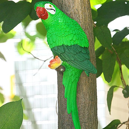 Parrot Decor Outdoor Tiki Bar Decorations for Outside Patio, Large Realistic Parrot Statue for Pool Garden Yard Lawn, Lifelike Hawaiian Tropical Bird Sculpture for Plam Tree Decor(Green)