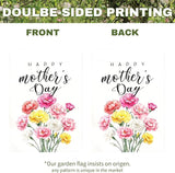 Happy Mother’s Day Garden Flag Floral Carnation Yard Flag for Mom Elegant Spring Flower Outdoor Decor Mothers Day Gift Garden Lawn Porch Patio Double Sided Welcome Flags 12x18 Inch