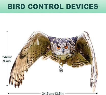 Owls to Keep Birds Away: 3Pcs Fake Owls with Reflective Tape for Garden Patio, Bird Scare Reflective Hanging Decoration to Keep Birds Pigeon from Windows Tree Garden