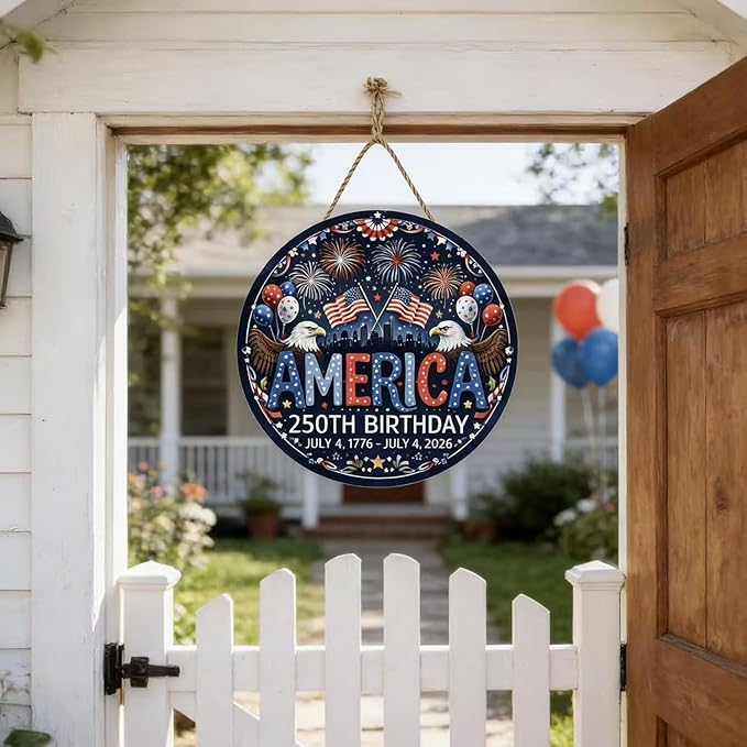 250th Anniversary America Window Hanging Suncatcher，Bald Eagle American Flag Designs Blue Sun Catcher Decor ，Patriotic Supplies Home Party Independence Day Accessories