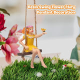 HANABASS Flower Fairy Swing Statue Outdoor Garden Sculpture Creative Hanging Fairy Figurine for Patio and Landscape Resin Crafts Swing Statue for Lawn Yard Patio Windowsill Garden Gifts