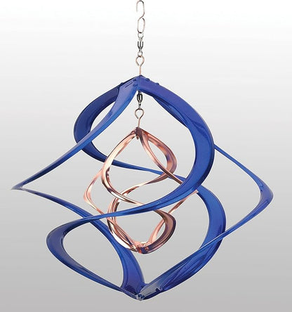 Red Carpet Studios The Original Cosmix Deluxe Helix Wind Spinner, Medium 14-Inch, Double Blue & Copper