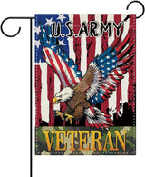 Dyrenson 4th of July Patriotic Bald Eagle Decorative Garden Flag, America USA Army Veteran Yard Outside Home Decoration, American Burlap Outdoor Small Decor Double Sided 12 x 18
