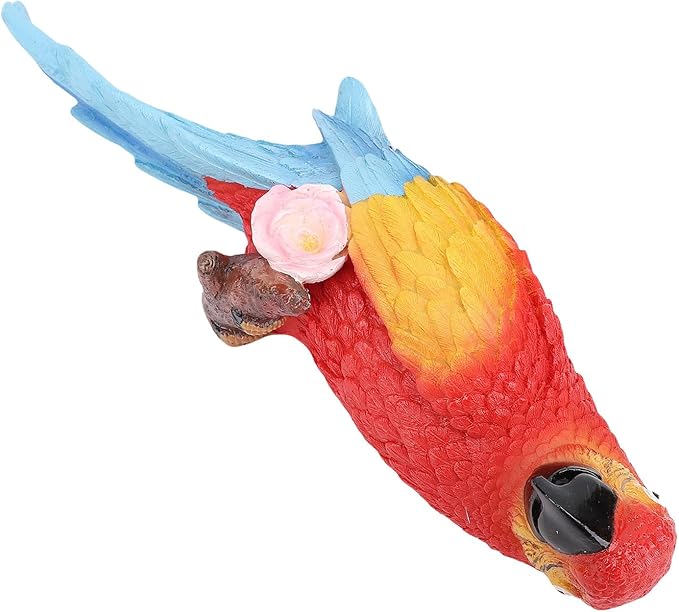 Fdit Vibrant Sculpture, Carving Weather Proof Figurine Lightweight Garden Statue with Vibrancy for Outdoor Indoor Decoration (Left Red)