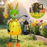 Solar Garden Rabbit Statues with Solar Lights Easter Decor Outdoor Rabbit Figurine Bunny Decor for Home Patio Lawn Yard,Birthday House Warming Gifts for Women, Mom, Grandma