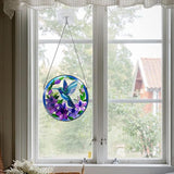 Hummingbird Stained Glass Suncather for Window Hanging, 9'' Purple Hummingbird Ornament Gift for Women, Nature-Inspired Wall Art Home Decor Gifts for Mom, Grandma (Purple, 9'')
