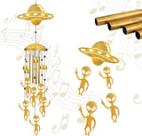 Alien Wind Chimes for Outside - Aliens UFO Windchimes Gifts for Men/Women/Dad/Grandpa Birthday Gift Memorial Gift Metal Wind Chime for Outdoor/Indoors Home, Porch, Yard Decor, Garden Decorations