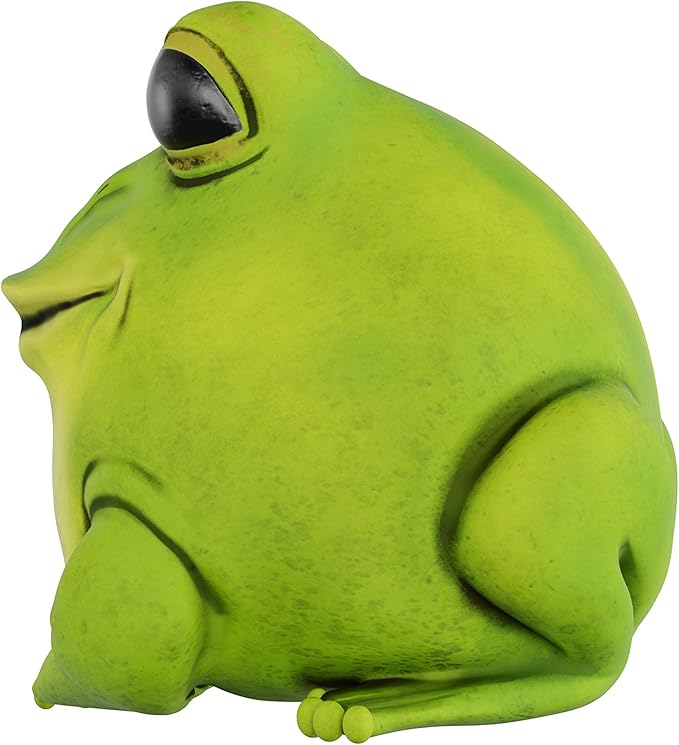 Frog Statue-Resin Chubby Animal Figurine for Outdoor Lawn and Garden Décor-Great for Flower Beds, Fairy Gardens, Backyards and More by Pure Garden