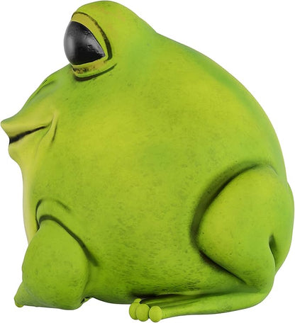 Frog Statue-Resin Chubby Animal Figurine for Outdoor Lawn and Garden Décor-Great for Flower Beds, Fairy Gardens, Backyards and More by Pure Garden