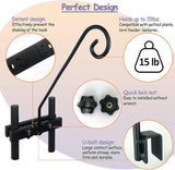 Deck Hook Rail Suitable for Hanging Flower Baskets Wind Chimes Planters Bird Feeders Lights, Heavy Duty Pole Long 16.5 inches Holds up to 15lbs with Ease（2pcs）