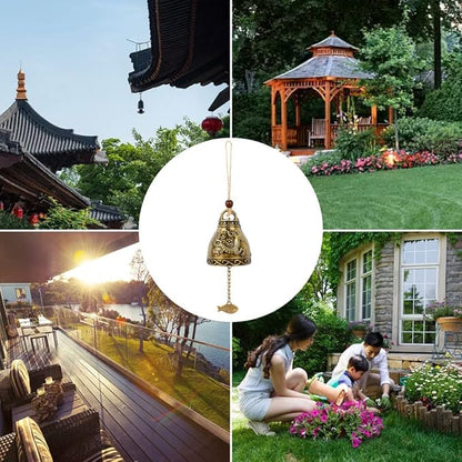 Feng Shui Wind Bell Vintage Metal Blessing Wind Chimes Hanging Decoration for Garden 5PCS