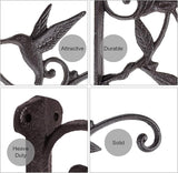 SEISSO Hanging Plant Bracket Iron Hummingbird Plant Hanger Wall Decor, Vintage Home Heavy-Duty Metal Hooks for Flower Pots Bird Feeder Lanterns Wind Chime