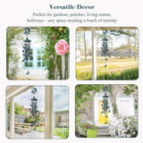 Cat on the Moon Wind Chimes for Outside - 35" Large Metal Windchime with 6 Cat Charms & 4 Tuned Aluminum Tubes - Memorial Pet Sympathy Gift, Verdigris Bronze Garden Decor for Yard, Porch, Patio
